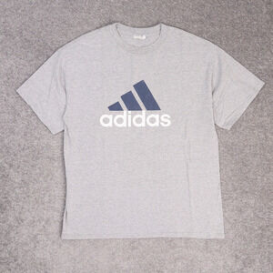 VTG 90s Y2K Adidas Spellout Logo Large Gray Short Sleeve T-Shirt